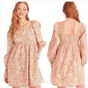 J. Crew Squareneck Cotton Poplin Dress, Zinnia Floral, Size S